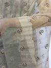 Banarasee Embroidered Chanderi Salwar Kameez With Kota Check Dupatta Set-Grey