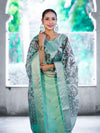 Banarasee Cotton Salwar Kameez Fabric With Digital Printed Dupatta Set-Pastel Green