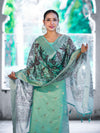 Banarasee Cotton Salwar Kameez Fabric With Digital Printed Dupatta Set-Pastel Green