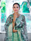 Banarasee Cotton Salwar Kameez Fabric With Digital Printed Dupatta Set-Pastel Green