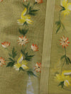 Banarasee Tissue Hand-Painted Salwar Kameez Fabric With Dupatta Set-Yellow