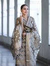 Banarasee Tissue Zari Work Salwar Kameez Fabric With Dupatta Set-Light Brown