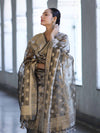 Banarasee Tissue Zari Work Salwar Kameez Fabric With Dupatta Set-Light Brown
