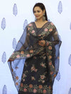 Banarasee Embroidered Chanderi Salwar Kameez With Dupatta Set-Black