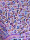 Banarasee Handwoven Faux Georgette Saree With Ikkat Print Design-Blush Pink