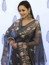 Banarasee Embroidered Chanderi Salwar Kameez With Dupatta Set-Black