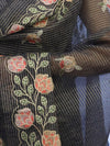 Banarasee Embroidered Chanderi Salwar Kameez With Dupatta Set-Black