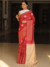 Bhagalpur Cotton Silk Shibori Dyed Ghichha Border Saree-Maroon