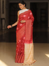 Bhagalpur Cotton Silk Shibori Dyed Ghichha Border Saree-Maroon