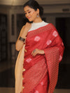 Bhagalpur Cotton Silk Shibori Dyed Ghichha Border Saree-Maroon