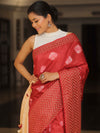 Bhagalpur Cotton Silk Shibori Dyed Ghichha Border Saree-Maroon