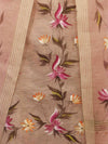 Banarasee Tissue Hand-Painted Salwar Kameez Fabric With Dupatta Set-Pink