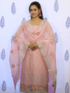 Banarasee Embroidered Chanderi Salwar Kameez With Dupatta Set-Pink