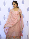 Banarasee Embroidered Chanderi Salwar Kameez With Dupatta Set-Pink