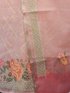 Banarasee Embroidered Chanderi Salwar Kameez With Dupatta Set-Pink