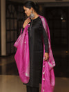 Banarasee Pure Desi Tussar Silk Dupatta-Pink