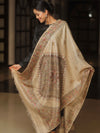 Banarasee Pure Desi Tussar Silk Block Print Dupatta-Beige