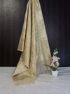 Banarasee Cotton Silk Dupatta With Zari Woven Jaal Design-Gold