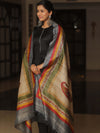 Banarasee Pure Desi Tussar Silk Block Print Dupatta-Beige