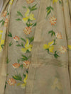 Banarasee Tissue Hand-Painted Salwar Kameez Fabric With Dupatta Set-Beige