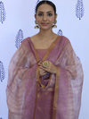 Banarasee Tissue Embroidered Salwar Kameez Fabric With Dupatta Set-Lavender
