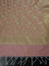 Banarasee Cotton Silk Dupatta With Zari Woven Jaal Design-Peach
