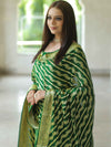 Banarasee Handloom Pure Chiffon Silk Kameez Fabric With Dupatta-Green