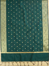 Banarasee Semi-Silk Salwar Kameez With Yoke & Dupatta-Green