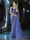 Banarasee Handwoven Semi Silk Shine Saree With Mirror Work-Blue