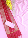 Banarasee Semi-Silk Salwar Kameez With Yoke & Dupatta-Pink