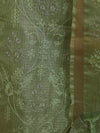 Banarasee Tissue Embroidered Salwar Kameez Fabric With Dupatta Set-Green & Pink