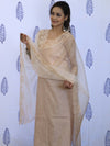 Banarasee Embroidered Chanderi Salwar Kameez With Organza Dupatta Set-Peach
