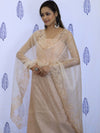 Banarasee Embroidered Chanderi Salwar Kameez With Organza Dupatta Set-Peach