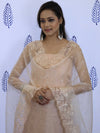 Banarasee Embroidered Chanderi Salwar Kameez With Organza Dupatta Set-Peach