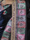 Banarasee Handloom Mashru Silk Saree With Resham & Zari Embroidery-Black