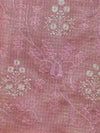 Banarasee Tissue Embroidered Salwar Kameez Fabric With Dupatta Set-Pink & Green