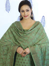 Banarasee Cotton Silk Salwar Kameez Fabric With Dupatta Set & Resham Work-Green