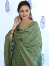 Banarasee Cotton Silk Salwar Kameez Fabric With Dupatta Set & Resham Work-Green