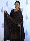 Banarasee Cotton Silk Salwar Kameez Fabric With Dupatta Set & Resham Work-Black