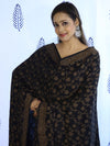 Banarasee Cotton Silk Salwar Kameez Fabric With Dupatta Set & Resham Work-Black