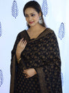 Banarasee Cotton Silk Salwar Kameez Fabric With Dupatta Set & Resham Work-Black
