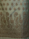 Banarasee Cotton Silk Salwar Kameez Fabric With Dupatta Set & Resham Work-Grey