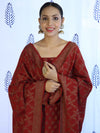 Banarasee Cotton Silk Salwar Kameez Fabric With Dupatta Set & Resham Work-Maroon