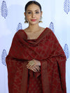Banarasee Cotton Silk Salwar Kameez Fabric With Dupatta Set & Resham Work-Maroon