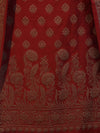 Banarasee Cotton Silk Salwar Kameez Fabric With Dupatta Set & Resham Work-Maroon