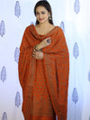 Banarasee Cotton Silk Salwar Kameez Fabric With Dupatta Set & Resham Work-Orange