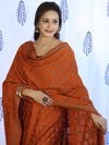 Banarasee Cotton Silk Salwar Kameez Fabric With Dupatta Set & Resham Work-Orange