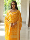 Banarasee Handloom Pure Chiffon Silk Kameez Fabric With Dupatta-Yellow