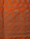 Banarasee Cotton Silk Salwar Kameez Fabric With Dupatta Set & Resham Work-Orange