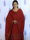 Banarasee Cotton Silk Salwar Kameez Fabric With Dupatta Set & Resham Work-Red